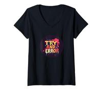 Mujer Prueba casual y error para los amantes de los atuendos geniales Camiseta Cuello V