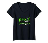 Mujer Prueba de Color Verde sobre promesas Gráfico Verde Camiseta Cuello V