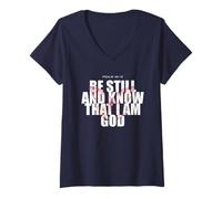 Mujer Psalm 46:10 Be Still & Know - Women Girls Butterfly Camiseta Cuello V