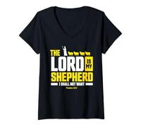 Mujer Psalms 23:1 The Lord Is My Shepherd Christian Wear Camiseta Cuello V
