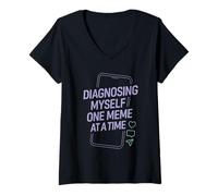 Mujer Psicología Finales Estudiantes Estrés Humor Cerebro Nerd Pride Camiseta Cuello V