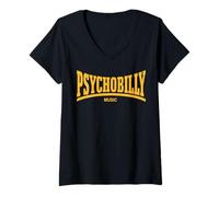 Mujer Psychobilly - MÚSICA Camiseta Cuello V