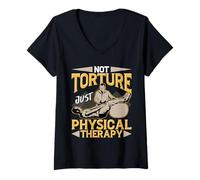 Mujer PT Humor No Tortura Solo Fisioterapia Camiseta Cuello V