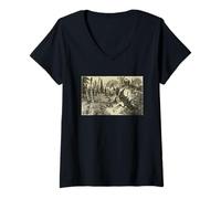 Mujer Pterodáctilo Dinosaurio Período Jurásico Prehistoria Camiseta Cuello V