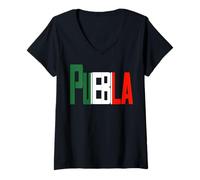 Mujer Puebla México Camiseta Cuello V