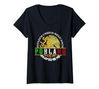 Mujer Puebla México Poblanos Mexicans Poblanas Camiseta Cuello V