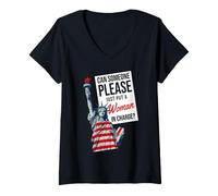 Mujer ¿Puede Alguien por Favor Poner a una Mujer a Cargo político Camiseta Cuello V