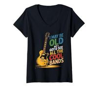 Mujer Puede Que Sea Viejo, Pero Tengo Que Ver Todas Las Bandas geniales Camiseta Cuello V