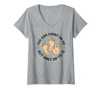 Mujer Puedes Contar Conmigo, Pero Solo hasta 15 amputados de Brazo Divertidos Camiseta Cuello V