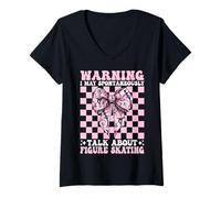Mujer Puedo Hablar espontáneamente sobre Patinaje artístico sobre Patinaje artístico Camiseta Cuello V