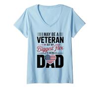 Mujer Puedo ser un Veterano, Pero mi Mayor flexibilidad es ser papá Camiseta Cuello V
