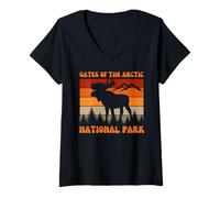 Mujer Puertas del Parque Nacional Ártico Camiseta Cuello V