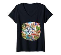 Mujer Puerto Rico, EE.UU., San Juan, Caribe Camiseta Cuello V