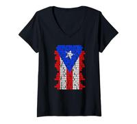Mujer Puerto Rico Pueblos Camiseta Cuello V