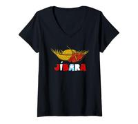 Mujer Puertorriqueño Jibaro Pava Vibrante Flor Maga Boricua Jibara Camiseta Cuello V