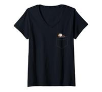 Mujer Puffin In The Pocket Seabird Islandia Pocket Puffin Camiseta Cuello V