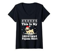 Mujer Pug Dog Funny Xmas Sweater This Is My Christmas Pajama Camiseta Cuello V