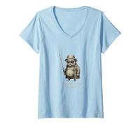 Mujer Pug Humor Humor TWAS The Carbs M'Lord Funny Sci-Fi Raro Extraño Camiseta Cuello V