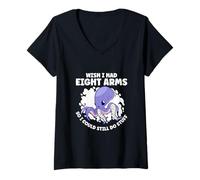 Mujer Pulpo con sentido del humor sobre el problema del brazo Camiseta Cuello V