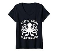 Mujer Pulpo Spirit Animal Amante de los Cefalópodos Camiseta Cuello V