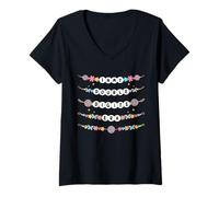 Mujer Pulseras de la amistad In My Double Digits Era para cumpleaños número 10 Camiseta Cuello V