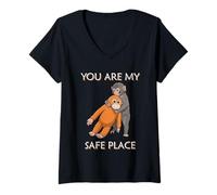 Mujer Punch Sad Monkey, Eres mi Lugar Seguro Camiseta Cuello V