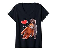 Mujer Punch The Cute Baby Monkey Camiseta Cuello V