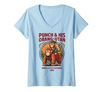 Mujer Punch y su orangután Valiente pequeño Explorador 2026 Camiseta Cuello V