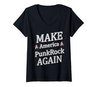 Mujer Punk Rock America Camiseta Cuello V