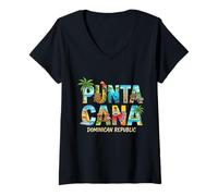 Mujer Punta Cana City Name Travel Souvenir - Regalo turístico Camiseta Cuello V