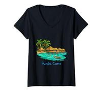 Mujer Punta Cana República Dominicana Viaje Souvenir City Gift Camiseta Cuello V
