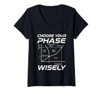 Mujer Punto Triple Diagrama de Fase Nerd Termodinámica Camiseta Cuello V