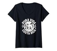 Mujer Pura Vida Costa Rica Camiseta Cuello V