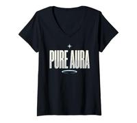 Mujer Pure Aura Confidence Funny Saying Quote Camiseta Cuello V