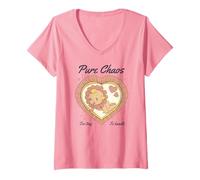 Mujer Pure Chaos Too Tiny To Handle Baby Retro Vintage Kitsch Art Camiseta Cuello V