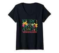 Mujer Puro Amor Venezolano Orgullo Venezolano Herencia Latina Camiseta Cuello V