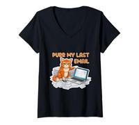 Mujer PURR My Last Email - e-mail geek cat - funny email marketing Camiseta Cuello V