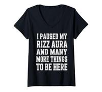 Mujer Puse en Pausa mi Aura Rizz y Muchas Otras Cosas Amante del a Camiseta Cuello V