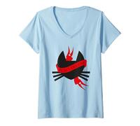 Mujer Pussy Deluxe Cat Banner Camiseta Cuello V