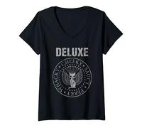 Mujer Pussy Deluxe cheeky cat Camiseta Cuello V