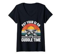 Mujer Put Your Gi On It's Cuddle Time Jiu Jitsu bitkes de Amor |- Camiseta Cuello V