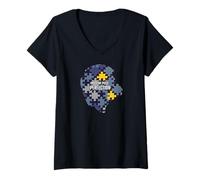 Mujer Puzzle Perfection Piece by Piece Mindset Design Camiseta Cuello V