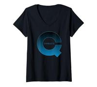 Mujer QC Charlotte NC Home Art CLT Airport 704 Queen City Souvenir Camiseta Cuello V