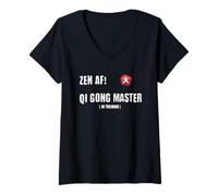 Mujer Qi Gong Master in Training - funny Vintage Yin Yang Camiseta Cuello V