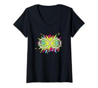 Mujer Quantum Entanglement Pop Art Física Ciencia Gráfico Camiseta Cuello V