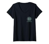Mujer Quantum Harmony Geométrico Ciencia Qubit Mandala Gráfico Camiseta Cuello V