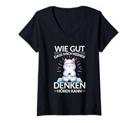 Mujer Qué bueno que nadie me oiga pensar puede oír lama yoga dicho Camiseta Cuello V