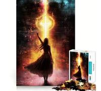 Mujer Que Busca la luz Rompecabezas de 1000 Piezas para Adolescentes Juego de Memoria Divertido Componentes Resistentes y de fácil manejo Portátil y fácil de Transportar Juego Divertido (50x75cm)
