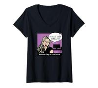 Mujer Qué diablos: Humor de Oficina Camiseta Cuello V