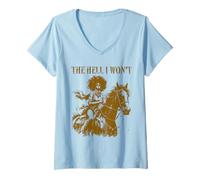 Mujer Que diablos no lo haré - Divertida vaquera de rodeo africano occidental Camiseta Cuello V